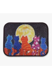 Elekli Desenli Kedi Tuvalet Önü Paspası 60 X 45 Cm - 1