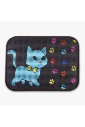 Elekli Desenli Kedi Tuvalet Önü Paspası 60 X 45 Cm - 1