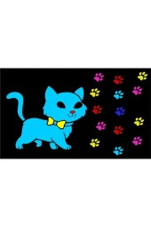 Elekli Desenli Kedi Tuvalet Önü Paspası 60 X 45 Cm - 2