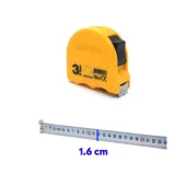 Şerit Metal Bükülebilir Metre 3 m x 16 mm Sarı Renk Düğmeli Ölçüm Ölçme Plastik Kasalı thumbnail 3