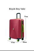 Büyük Boy Valiz 4x2 Teker Bordo 1169 thumbnail 2