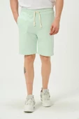 Erkek Regular Fit 3 İplik Kumaş Şort Su Yeşili - 1