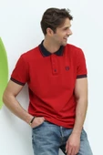 Erkek Regular Kalıp Polo Yaka T-Shirt  Kırmızı - 1