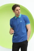 Erkek Regular Kalıp Polo Yaka T-Shirt Saks - 9
