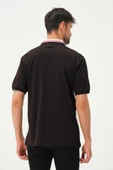 Erkek Çift Renk Polo Yaka T-Shirt Siyah - 3
