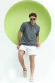 Erkek Relaxed Polo Yaka T-Shirt  Demir thumbnail 12