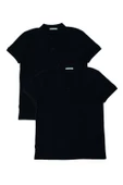 Erkek 2li Polo Yaka T-shirt Siyah - 1