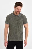 Erkek Polo Yaka Regular Fit T-Shirt Haki - 7