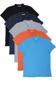 Erkek Regular Fit Polo Yaka 5li T-shirt  Çok Renkli - 1