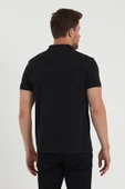 Erkek Regular Fit Polo Yaka 3lü T-shirt Siyah-Siyah-Beyaz - 12