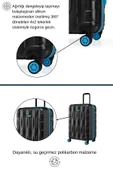 Büyük Boy Valiz 4x2 Teker Siyah 1167 - 4