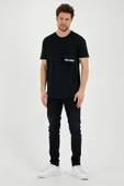Erkek Oversize Cep detaylı T-shirt  Siyah - 3