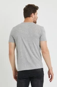 Erkek Baskılı T-shirt Gri Melanj thumbnail 12