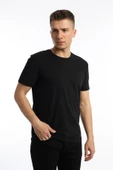 Erkek Golf Nakışlı Regular Fit Basic Tişört Siyah - 1