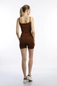Kadın Slim Fit Allegro Kumaş Atlet Kahverengi - 5