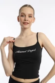Kadın Slim Fit Allegro Kumaş Atlet Siyah - 1