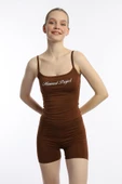 Kadın Slim Fit Allegro Kumaş Atlet Kahverengi - 2