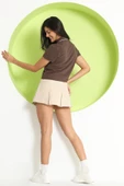 Kadın Polo Yaka T-Shirt Sütlü Kahve - 4