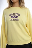 Kadın Polo State Baskılı 3 İplik Sweat Sarı thumbnail 3