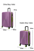 2'li Valiz Seti Orta Boy - Kabin Boy Rose 1169 thumbnail 7