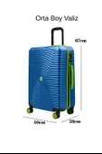 Orta Boy Valiz 4x2 Teker Mavi 1169 thumbnail 4