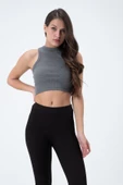 Kadın Kaşkorse Crop Atlet   Gri - 1