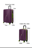 2'li Valiz Seti Büyük Boy - Kabin Boy Mor 1169 thumbnail 4
