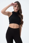 Kadın Kaşkorse Crop Atlet  Siyah - 4