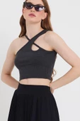 Kadın Askılı Crop Kaşkorse   Antrasit - 2