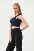 Kadın Askılı Crop Kaşkorse   İndigo - 2