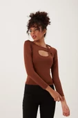 Kadın allegro T-shirt Kahverengi - 2