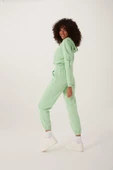 Kadın Kapüşonlu 3 İplik Sweatshirt Su Yeşili - 2