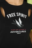 Kadın Cut Out Detaylı T-Shirt Siyah - 2