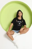 Kadın Cut Out Detaylı T-Shirt Siyah - 1