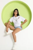 Kadın Cut Out Detaylı T-Shirt Beyaz - 1