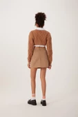Kadın Triko Sweatshirt Taba - 3