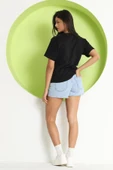 Kadın Cut Out Detaylı T-Shirt Siyah - 4