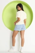 Kadın Cut Out Detaylı T-Shirt Ekru - 4