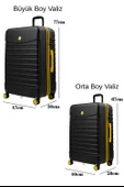 2'li Valiz Seti Büyük Boy - Orta Boy Siyah 1168 thumbnail 4