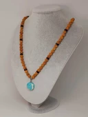 Amazonit Taşlı Rudraksha Tohum Kolye Dolama Bileklik 8mm (49738) thumbnail 2