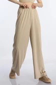Kadın Allegro Kumaş Oversize Pantolon Vizon - 3