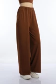 Kadın Allegro Kumaş Oversize Pantolon Kahverengi - 3