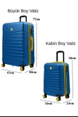 2'li Valiz Seti Büyük Boy - Kabin Boy Lacivert 1168 thumbnail 2