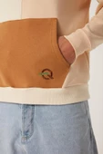 Erkek Parçalı 3 İplik Sweatshirt Ekru - 2