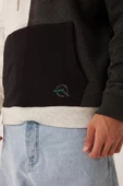 Erkek Parçalı 3 İplik Sweatshirt Beyaz - 2