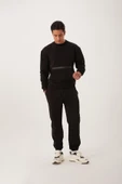 Erkek Fermuar Detaylı Sweatshirt Siyah - 3