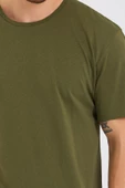 Erkek Pamuk Modal Oversize T-shirt Haki - 2