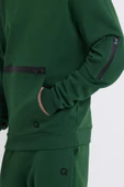 Erkek Fermuar Detaylı Sweatshirt Yeşil - 2