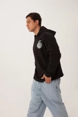 Erkek Oversize Baskılı Sweatshirt Siyah - 3