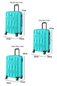 3'lü Valiz Seti Büyük Boy - Orta Boy - Kabin Boy Su Yeşili 1167 - 3